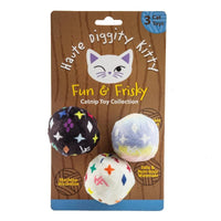Haute Diggity Dog Cat Toys Kitty V Balls (Mono) Cat Toys - 3 PC
