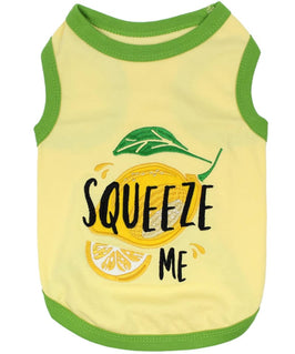 Parisian Pet® Tee's 2XS Lemons Squeeze Me Yellow Green Dog T-Shirt