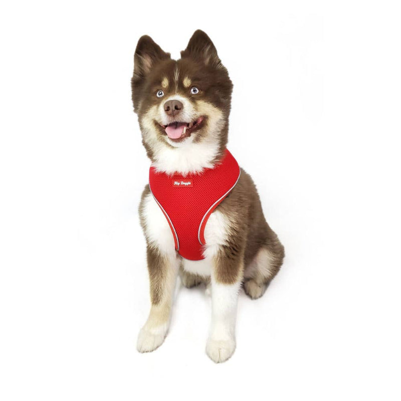 Barker's Bowtique Barker's Bowtique - Hip Doggie - Old Header Cards -  Ultra Comfort Harness - Red: XS