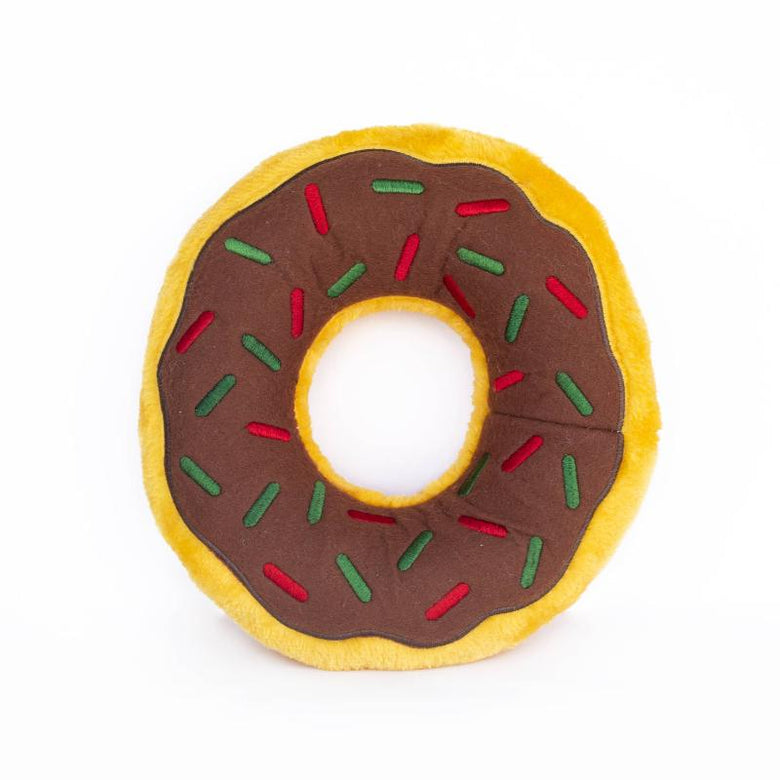 ZippyPaws dog toys Gingerbread Jumbo Holiday Donutz Sprinkles Squeaky Dog Toy