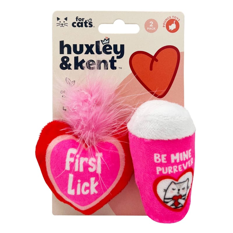 Huxley & Kent Cat Toys First Lick Heart & Be Mine Coffee Cat Toy - 2 Pk