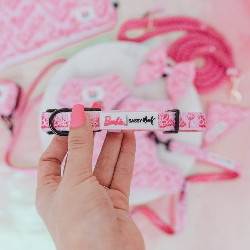SASSY WOOF COLLARS Malibu B Pink Adjustable Dog Collar