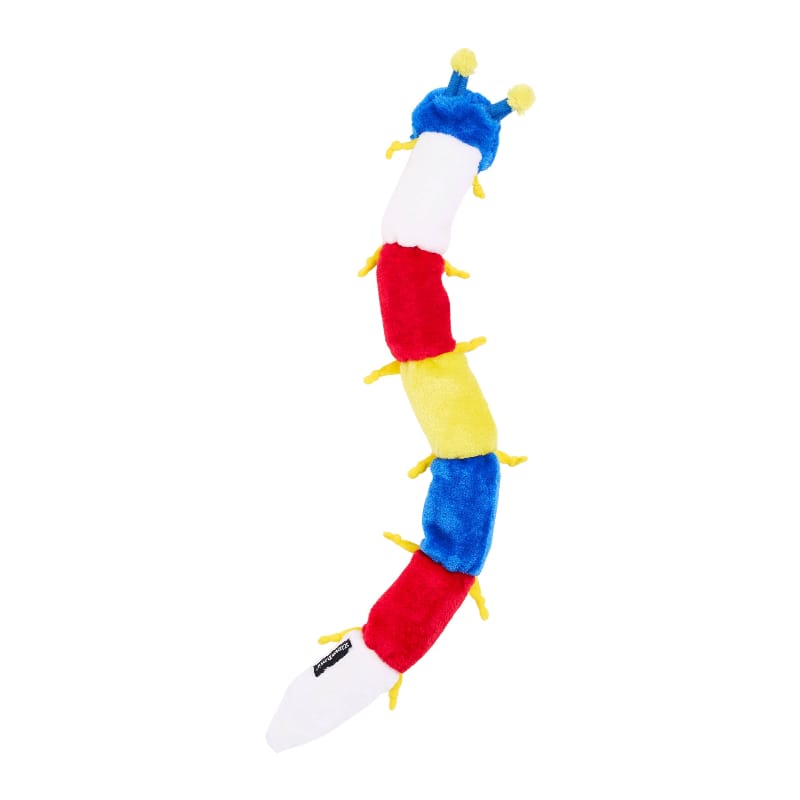 ZippyPaws dog toys Caterpillar Primary Colors Long Plush Squeaky Dog Toy
