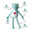 Petshop by Fringe Studio dog toys Prince Charming Love Heart Frog Plush Squeak Dog Toy