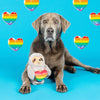 Follow Your Rainbow Heart Sloth Plush Squeaky Dog Toy