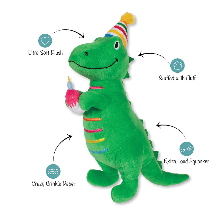 I'm How Old Birthday Rex Plush Squeaky Dog Toy