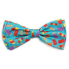 Summer Popsicles Teal Colorful Bow Tie Pet Collar Attachment - 2 Sizes