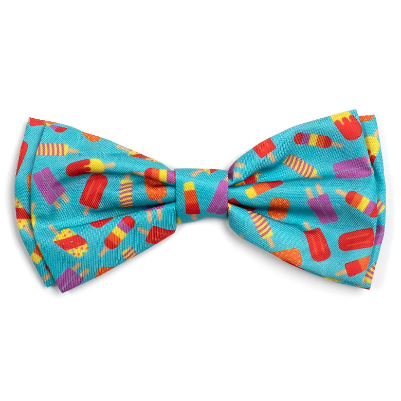 Summer Popsicles Teal Colorful Bow Tie Pet Collar Attachment - 2 Sizes