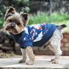 Christmas Ugly Reindeer Combed Cotton Holiday Navy Blue Dog Sweater