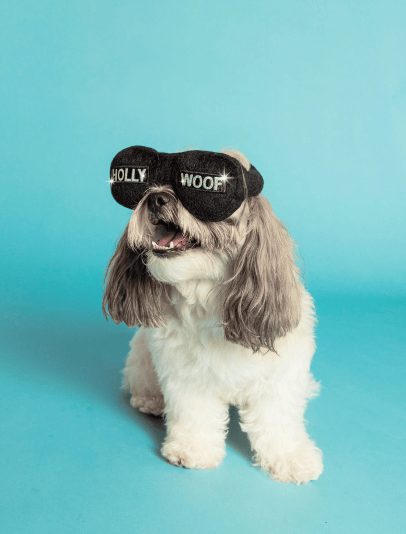 Specks and Pets dog toys Holly Woof Glitz & Glam Glasses Plush Squeak Dog Toy