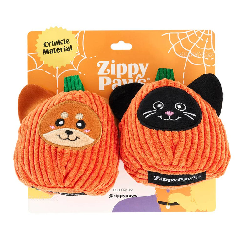 Halloween Softiez Fall Season Pumpkin Patch Plush Dog Toy Set - 2 Pk