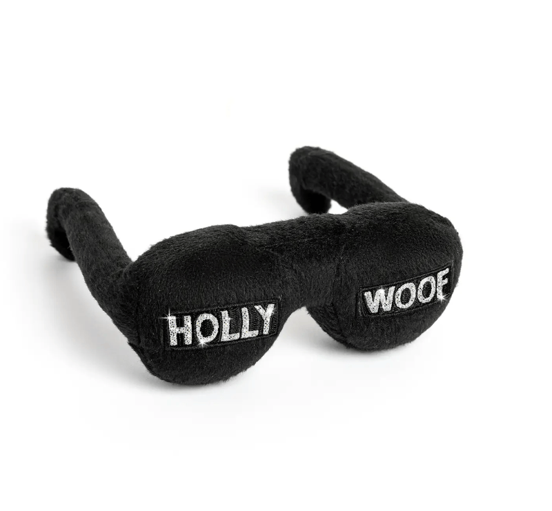 Specks and Pets dog toys Holly Woof Glitz & Glam Glasses Plush Squeak Dog Toy