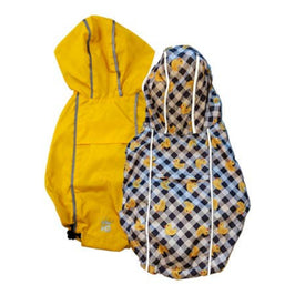 Yellow Ducks Reversible & Reflective Dog Raincoat