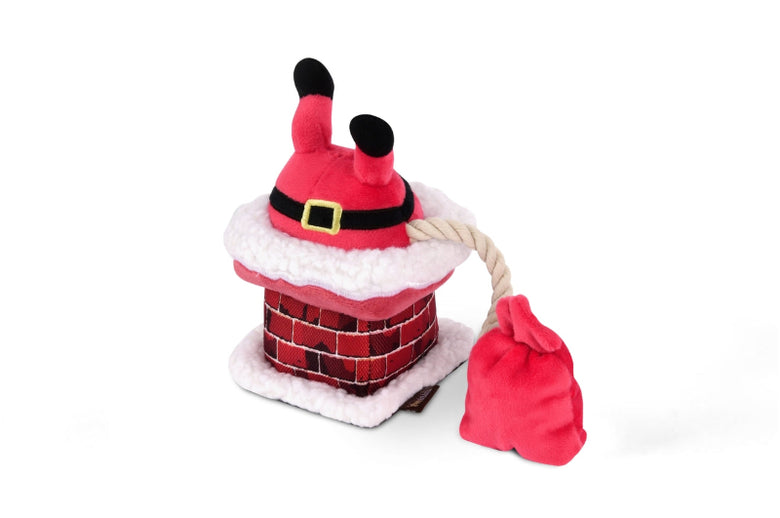 Merry Woofmas Clumsy Claus Christmas Holiday Plush Squeaky Rope Dog Toy