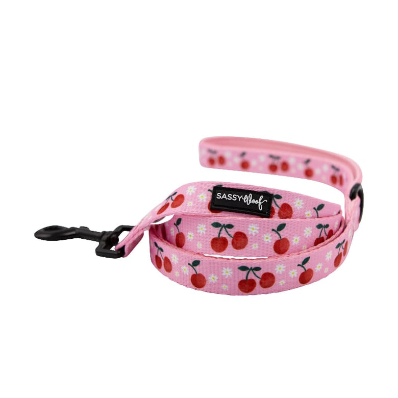SASSY WOOF Leashes Mon Cherry (Fruits) Pink Dog Leash