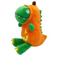 Halloween Dino-Lantern Plush Squeaky Dog Toy