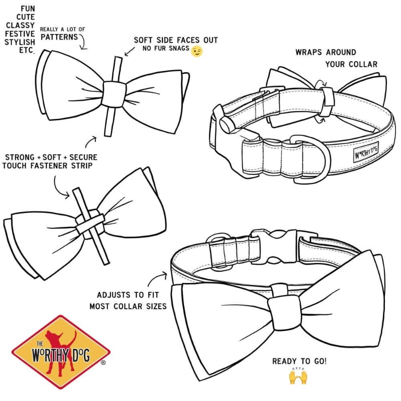 The Worthy Dog Bow Tie Easter Eggs Blue Spring Pet Bow Tie - 2 Sizes