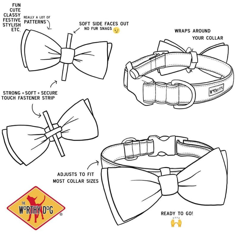 The Worthy Dog Bow Tie Easter Eggs Blue Spring Pet Bow Tie - 2 Sizes