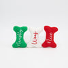Holiday Miniz Naughty & Nice Bones Plush Squeaky Christmas Dog Toy Set - 3 Pk