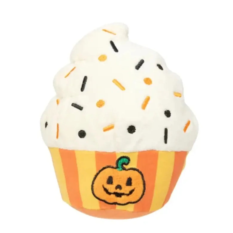 FuzzYard dog toys Happy Pumpkin Cupcake Plush Squeak Dog Toy
