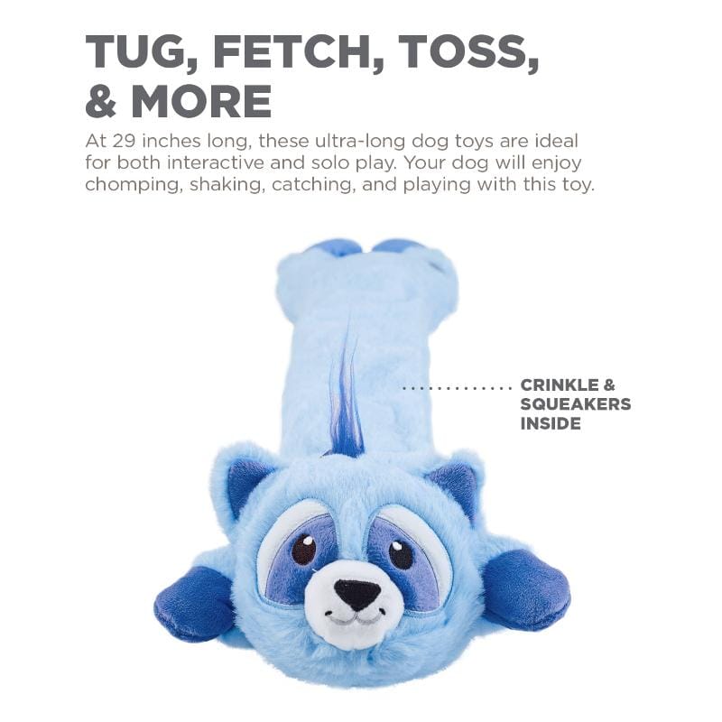 Outward Hound dog toys Longidudes Raccoon Plush and Tug Dog Toy - 29" long