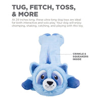 Outward Hound dog toys Longidudes Raccoon Plush and Tug Dog Toy - 29" long