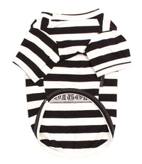 Parisian Pet® Tee's Furry Inmate Black & White Striped Funny Costume Dog T-Shirt