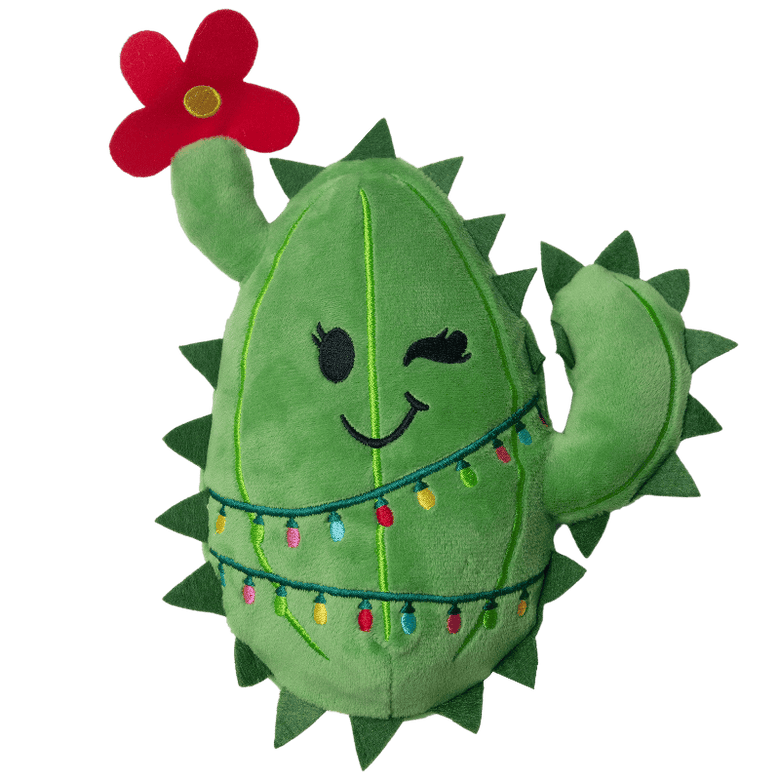 SnugArooz dog toys Christmas Lights Flower Holiday Chloe the Cactus Plush Squeaky Dog Toy