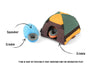 Camp Corbin Trailblazing Tent Interactive Burrow Plush Squeaky Dog Toy Set - 3 Pc