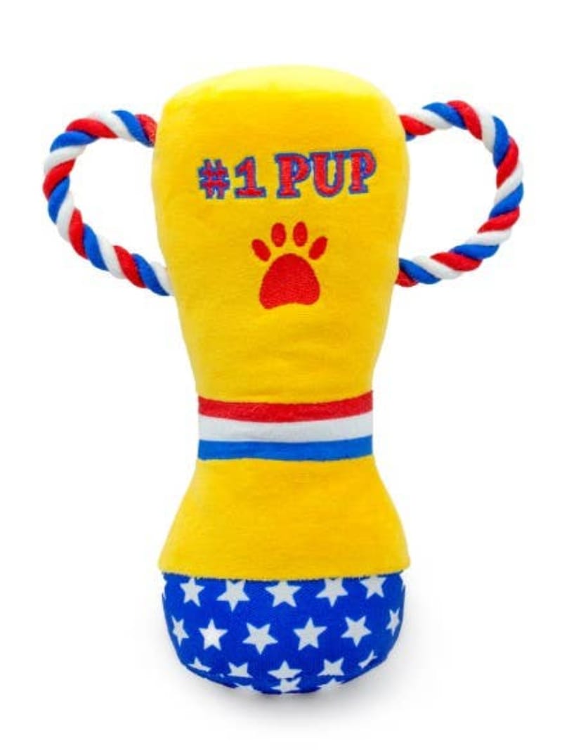 Thoozy dog toys #1 PUP Trophy Rope Tug Plush Squeaky Dog Toy - 9"