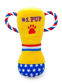 Thoozy dog toys #1 PUP Trophy Rope Tug Plush Squeaky Dog Toy - 9"