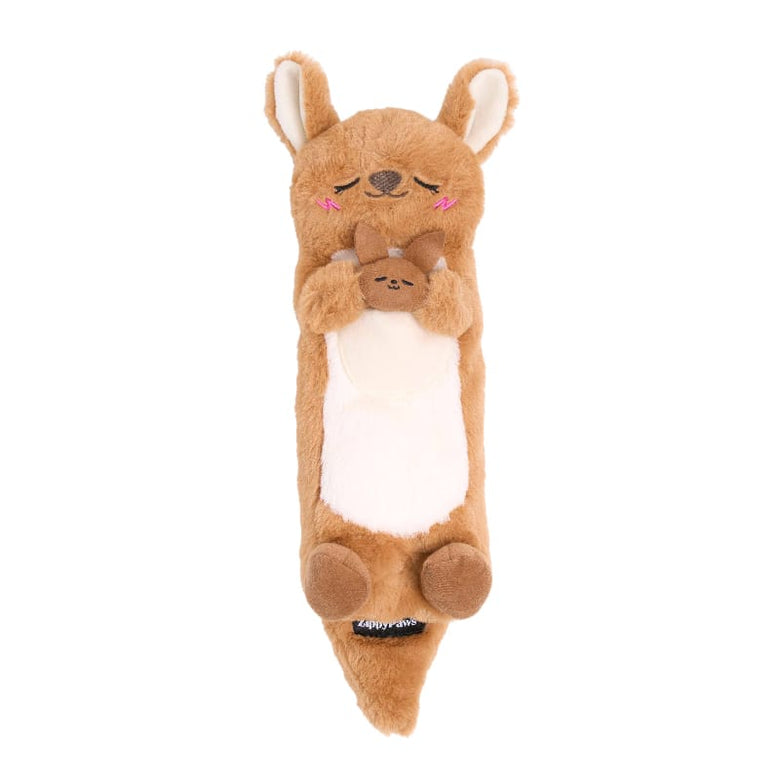 ZippyPaws dog toys Kangaroo Snooziez with Shhhqueaker Plush Dog Toy