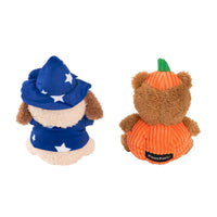 Halloween Cheeky Chumz Jr Pumpkin Bear & Dog Wizard Plush Dog Toy Set - 2 Pk