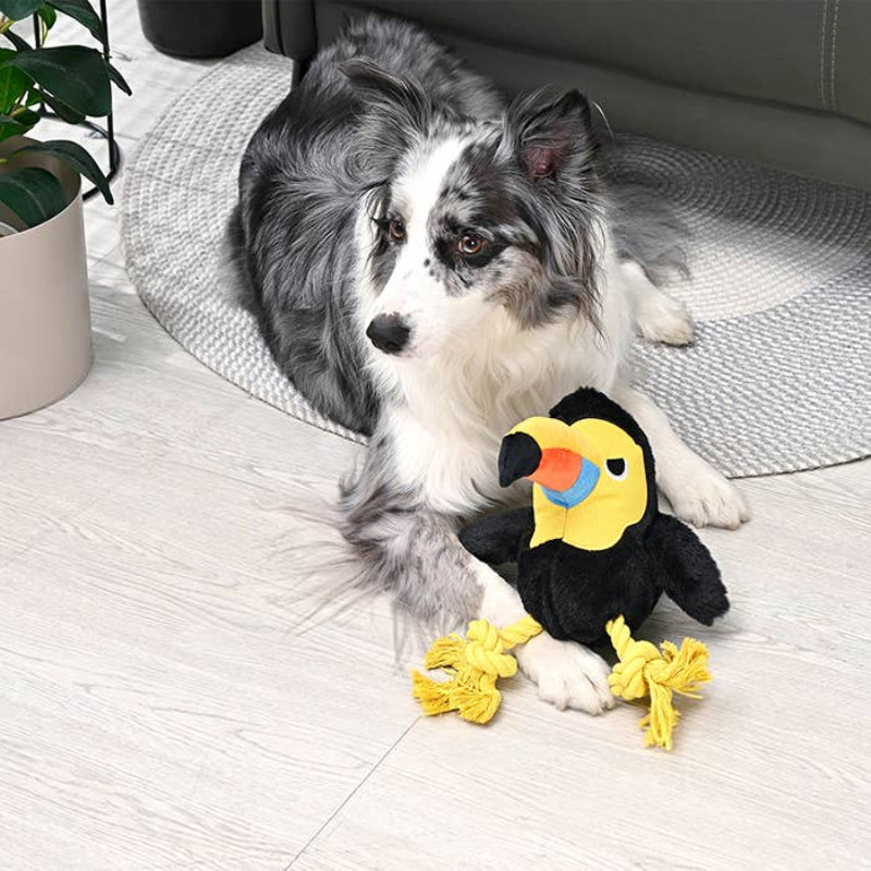 Hugsmart Products Inc dog toys Hugsmart Products Inc - HugSmart Pet - Jungle Tails | Toucan - Dog Plush Toy