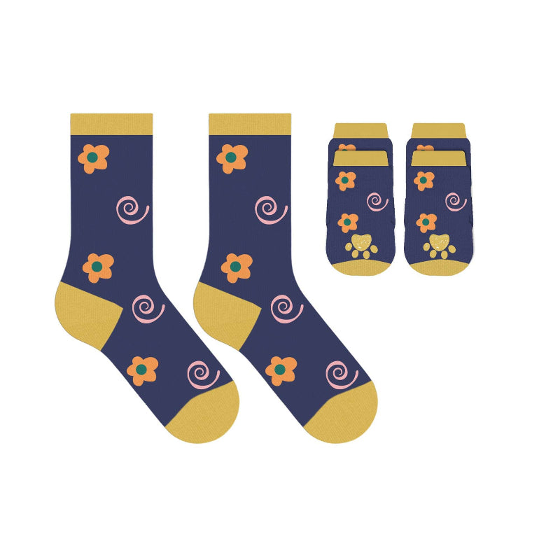Extreme Fit Wholesale Extreme Fit Wholesale - Matching Pet And Owner Fun Socks - Flower