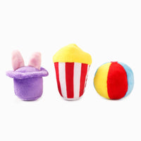 Hugsmart Products Inc dog toys Happy Circus Interactive Plush Squeak Dog Toy Set - 4 Pc