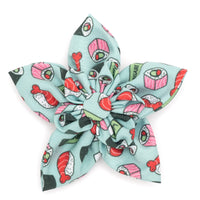 Sushi Flower Mint Green Pet Collar Attachment - 2 Sizes
