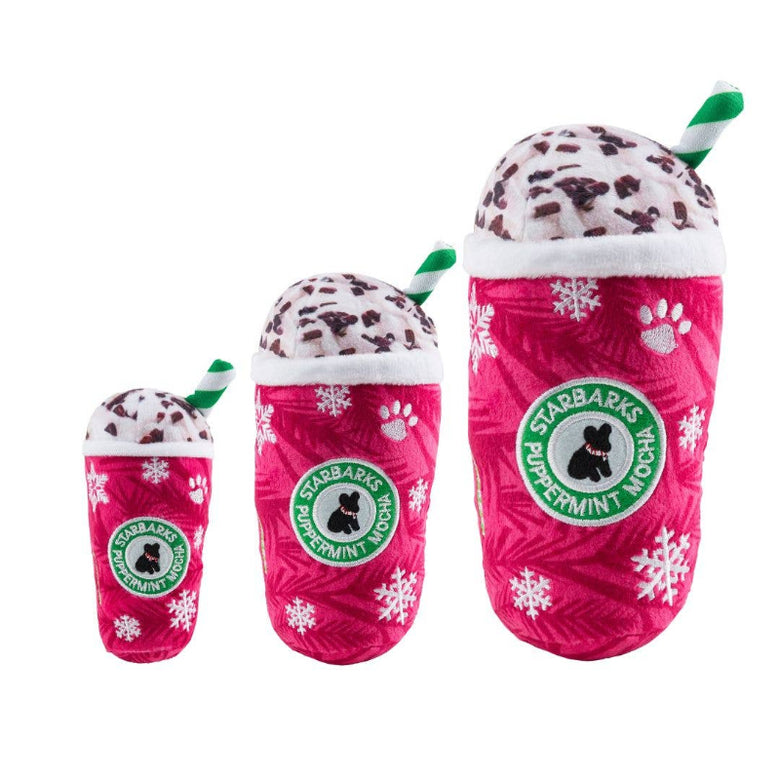Starbarks Original Puppermint Mocha Christmas Holiday Plush Squeaky Dog Toy - 3 Sizes