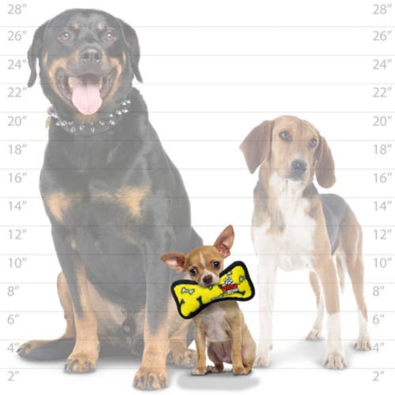 Tuffy Dog Toys - VIP Products dog toys Tuffy Jr Bone Yellow & Ring Red Paw Durable Tough Dog Toy Set - 2 Pc