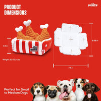PAWTY Dog Toys dog toys Pawty's Fried Chicken Interactive Plush Squeak Dog Toy Set - 4 Pc
