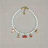 TMU - Sino-Sear GmbH Collars S Merry Christmas Charms Faux White Pearls Pet Necklace