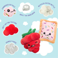SnugArooz dog toys Poptart and Raspberry Plush Squeaky Dog Toy Set - 2pk