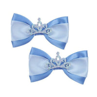 Barker's Bowtique Hair Bows Blue & White with Tiara Dog Hair Bows - 2 per card