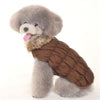 Dogo Pet Fashions Jackets S Ruched Bubble Brown Faux Fur Collar Dog Jacket