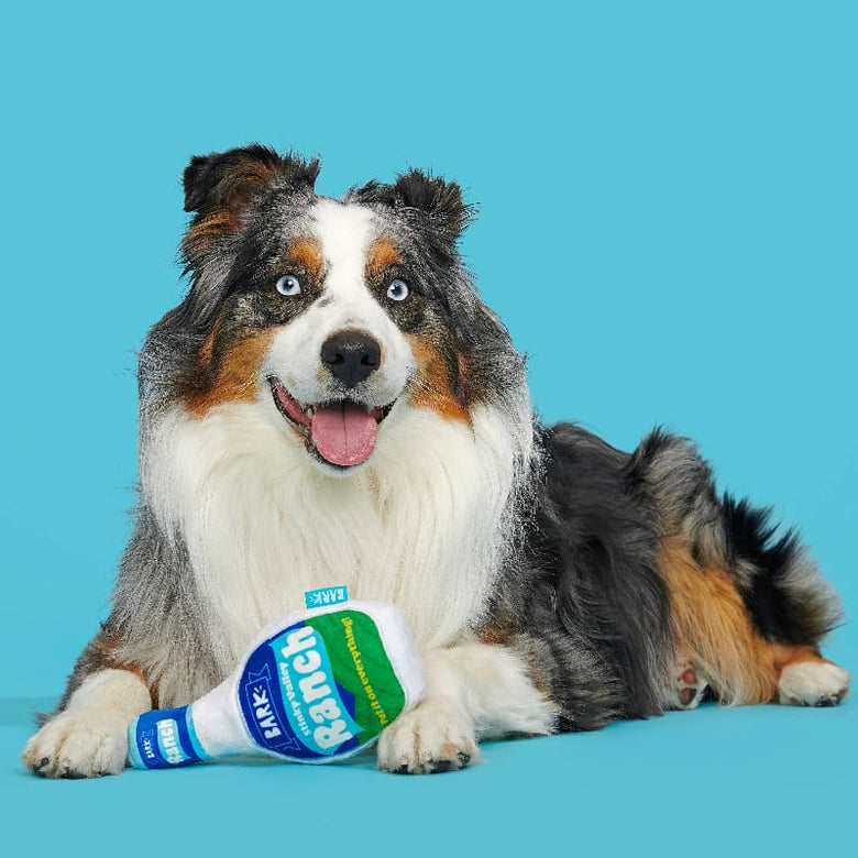 BARK dog toys Stinky Valley Ranch Bottle Plush Squeak Dog Toy