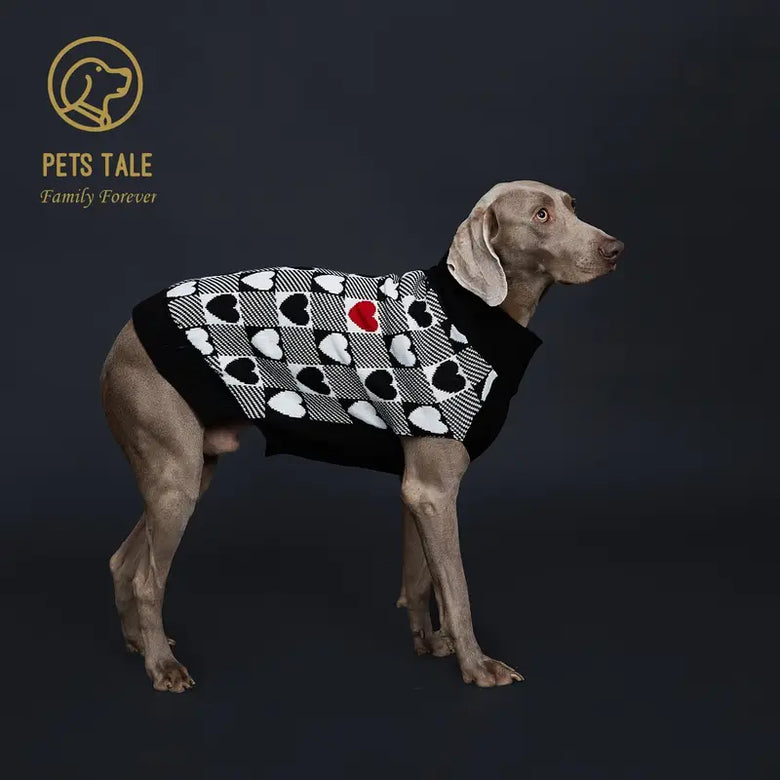 TM - PETS TALE Sweaters You are My Whole Heart Beat Black Dog Sweater