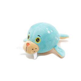 BARK dog toys Wallace the Walrus Plush Blue Squeak Dog Toy