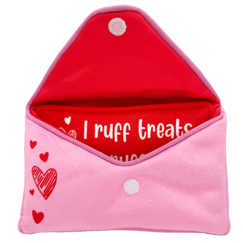 Huxley & Kent Dog Toys Seek 'n Treat Ruff Letter Valentine Plush Speak Dog Toy (Double-Sided)