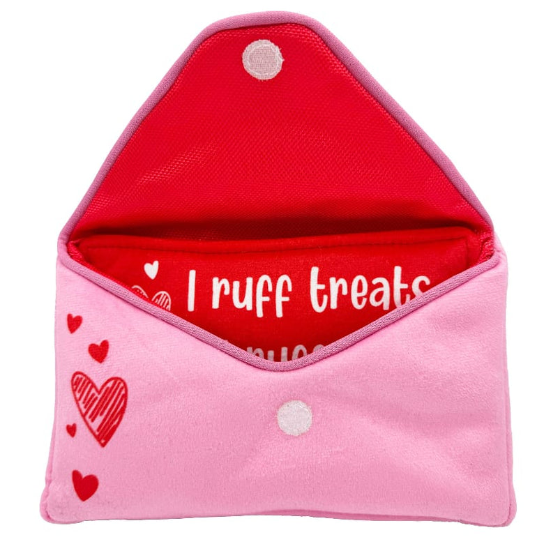 Huxley & Kent Dog Toys Seek 'n Treat Ruff Letter Valentine Plush Speak Dog Toy (Double-Sided)