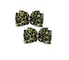 Barker's Bowtique Hair Bows Leopard Canine Hair Bows on French Clips - 2 bows per card